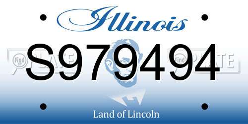 S979494 Illinois License Plate