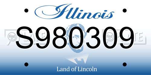 S980309 Illinois License Plate