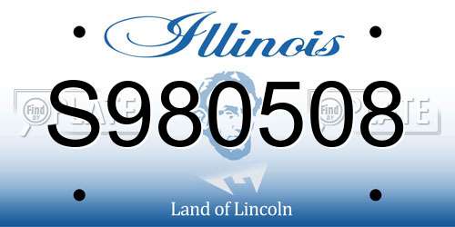 S980508 Illinois License Plate