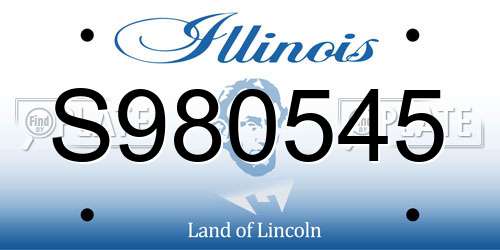 S980545 Illinois License Plate