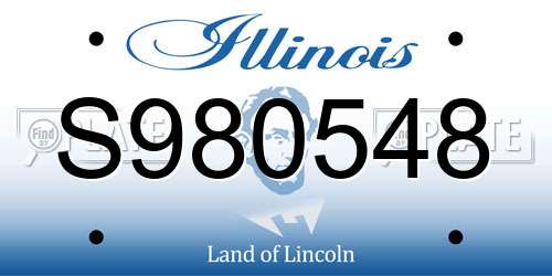 S980548 Illinois License Plate