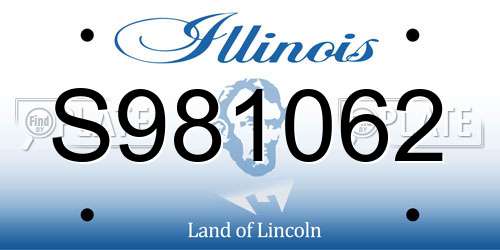 S981062 Illinois License Plate
