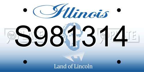 S981314 Illinois License Plate