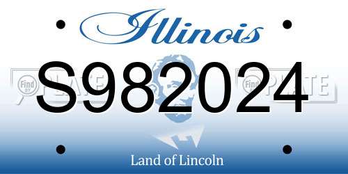 S982024 Illinois License Plate