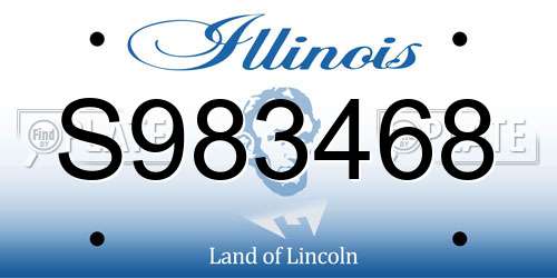 S983468 Illinois License Plate
