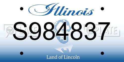 S984837 Illinois License Plate