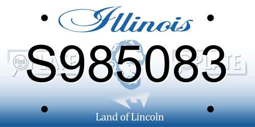 S985083 Illinois License Plate