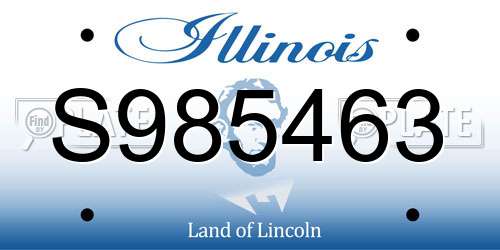 S985463 Illinois License Plate
