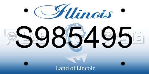 S985495 Illinois License Plate