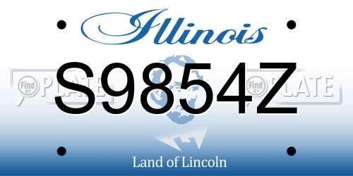 S9854Z Illinois License Plate