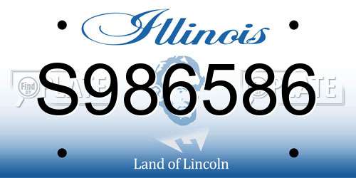 S986586 Illinois License Plate