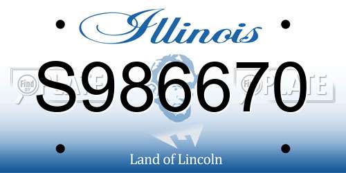 S986670 Illinois License Plate