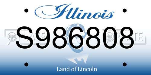 S986808 Illinois License Plate