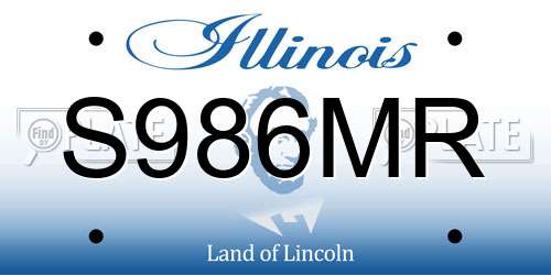 S986MR Illinois License Plate