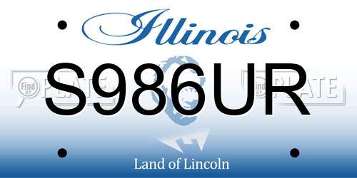 S986UR Illinois License Plate