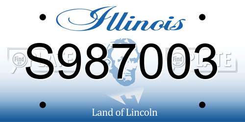 S987003 Illinois License Plate