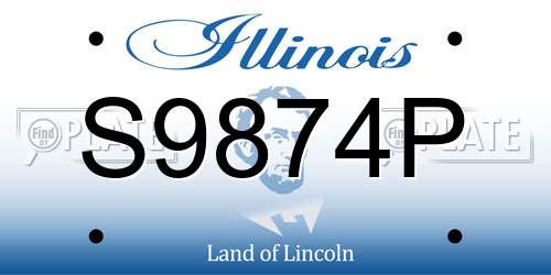 S9874P Illinois License Plate
