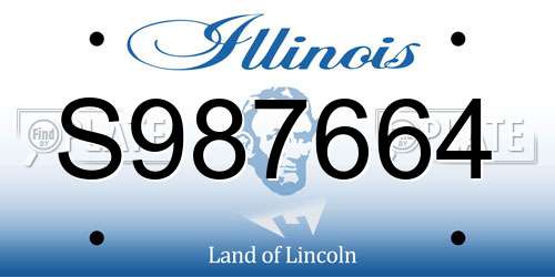 S987664 Illinois License Plate