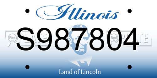 S987804 Illinois License Plate
