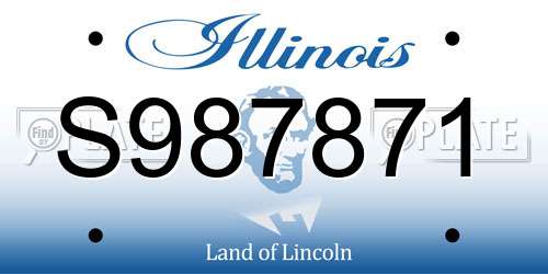 S987871 Illinois License Plate