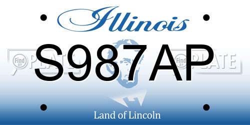 S987AP Illinois License Plate