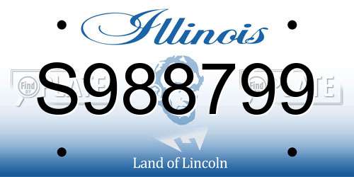 S988799 Illinois License Plate