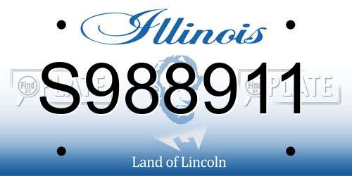 S988911 Illinois License Plate