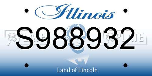 S988932 Illinois License Plate