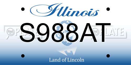 S988AT Illinois License Plate