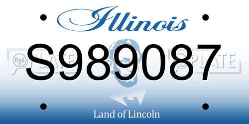S989087 Illinois License Plate