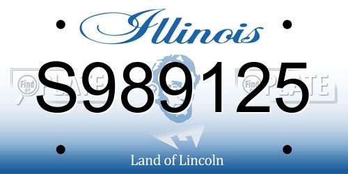 S989125 Illinois License Plate