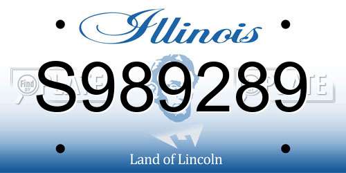 S989289 Illinois License Plate