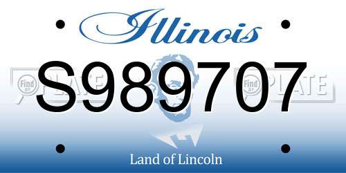 S989707 Illinois License Plate