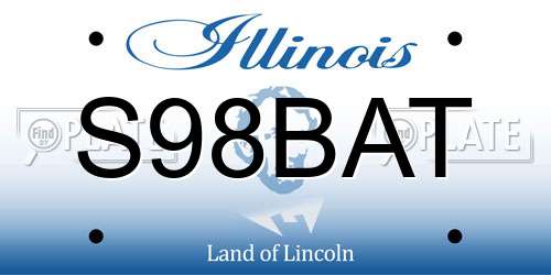 S98BAT Illinois License Plate