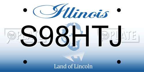 S98HTJ Illinois License Plate