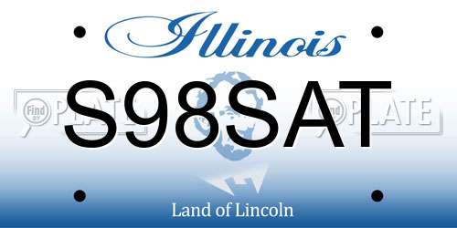 S98SAT Illinois License Plate