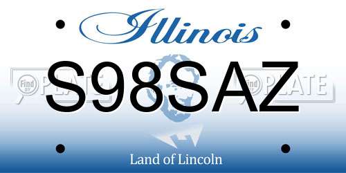 S98SAZ Illinois License Plate
