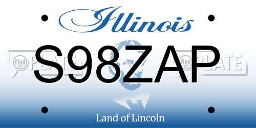 S98ZAP Illinois License Plate