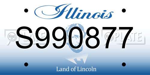S990877 Illinois License Plate