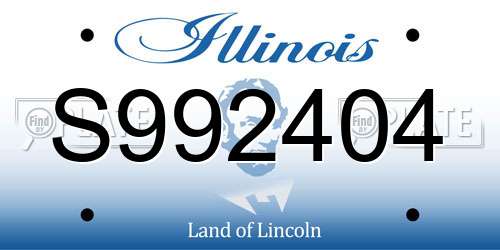 S992404 Illinois License Plate