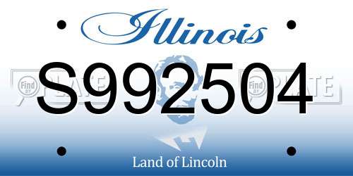 S992504 Illinois License Plate