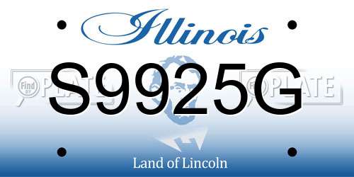 S9925G Illinois License Plate