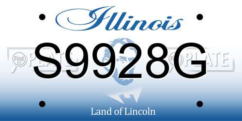 S9928G Illinois License Plate