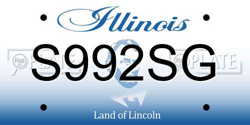 S992SG Illinois License Plate