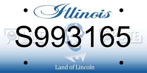 S993165 Illinois License Plate