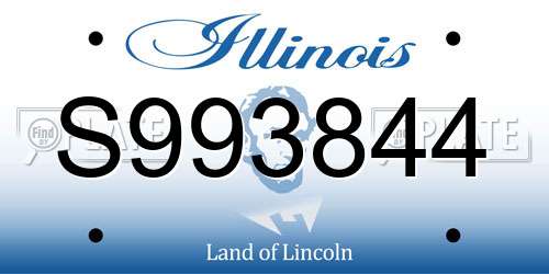 S993844 Illinois License Plate