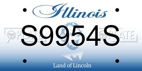 S9954S Illinois License Plate