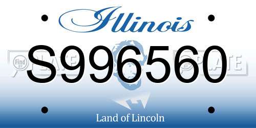 S996560 Illinois License Plate