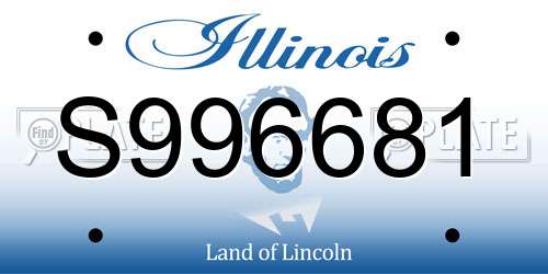 S996681 Illinois License Plate