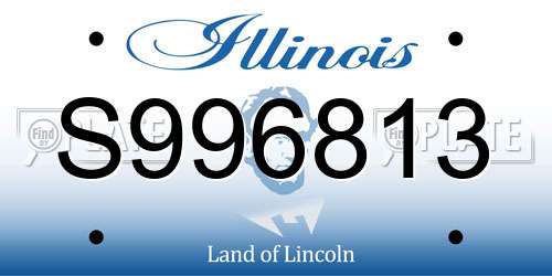S996813 Illinois License Plate